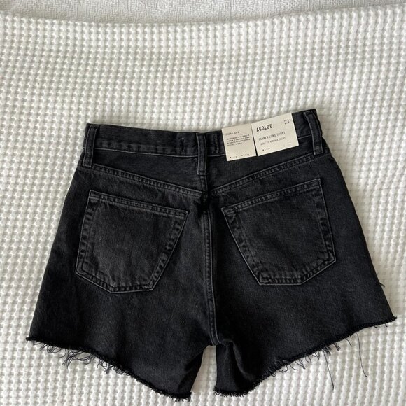Agolde Black High Waist Women Shorts - Picture 9 of 11